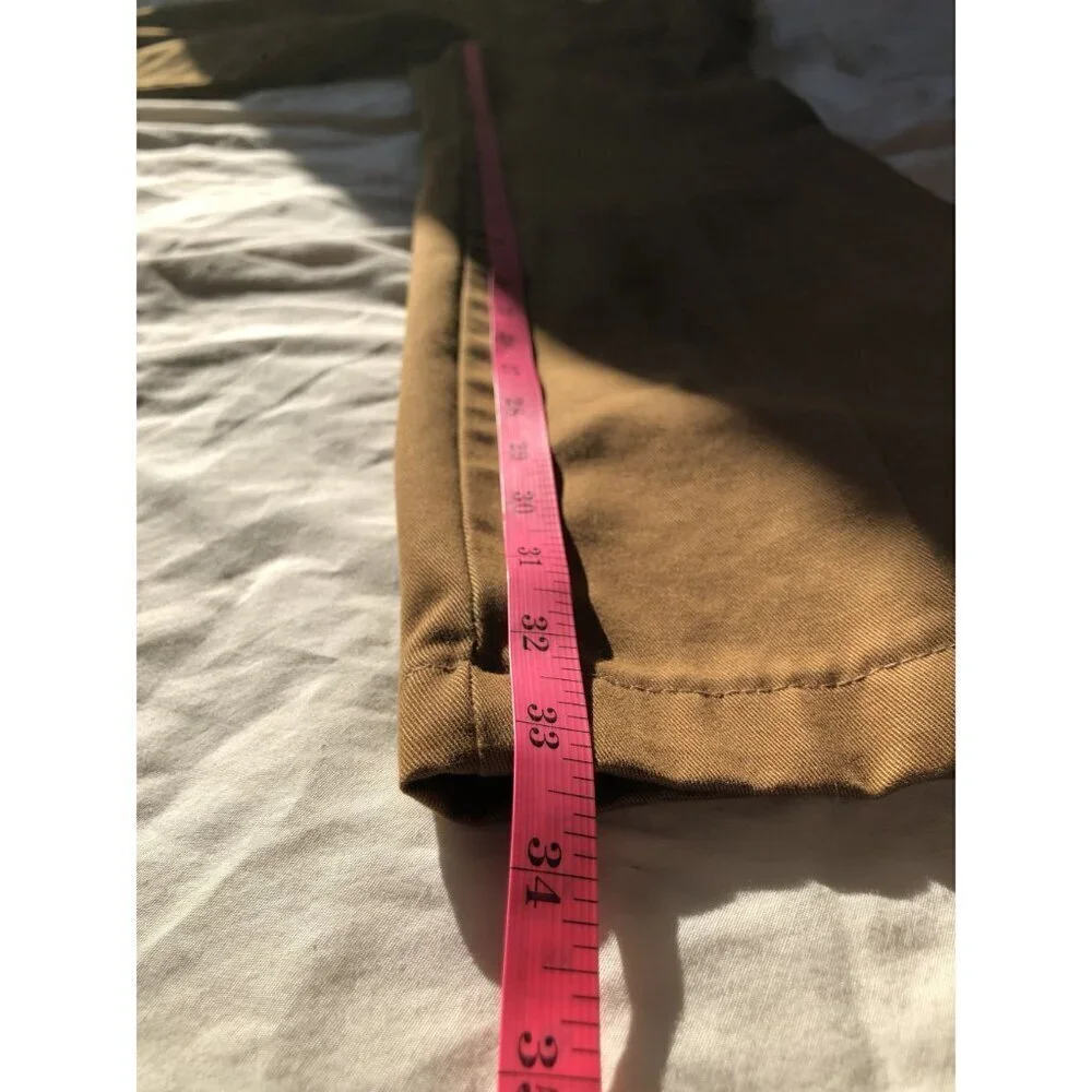 Land's End Chino Pants Mens Size 34 Brown 100% Cotton Tailored Fit Old Money
